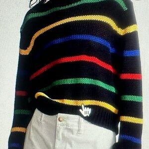 Ralph Lauren Roll Neck Sweater with Vibrant Stripes